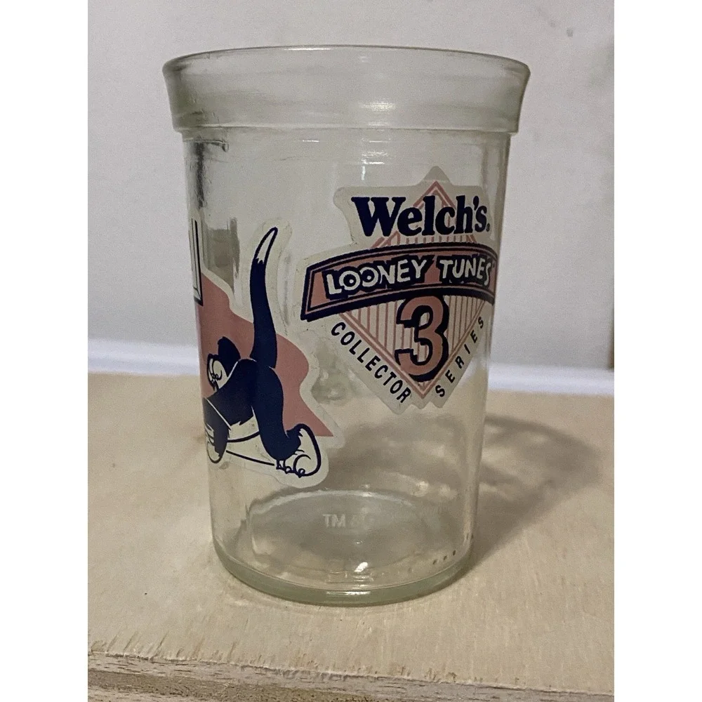 Welch's Looney Tunes Collectors Edition 3 Jelly Jar Glass 1994 Sylvester Cat
